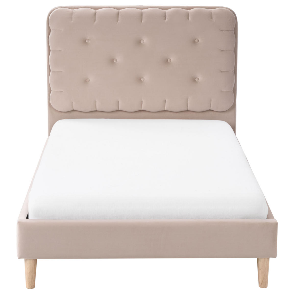 BETT mit Lattenrost 90x200 cm Beige Corsaint - Beige, Textil (90/200cm) - Beliani