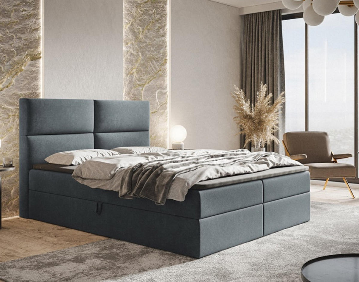 BETT Grafit FOX 3 180x200 cm - Schwarz/Graphitfarben, Textil (180/200cm) - Sepro Meble