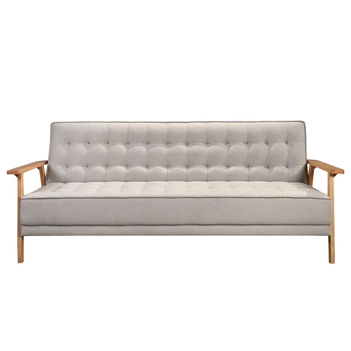 SCHLAFSOFA - Grau, Birkenholz/Textil (204/85/86cm) - home24