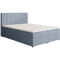 POLSTERBETT Topiq I 144/203/103 hellblau, Bouclé-Stoff - Hellblau, Holzwerkstoff (140/200cm) - Beautysofa