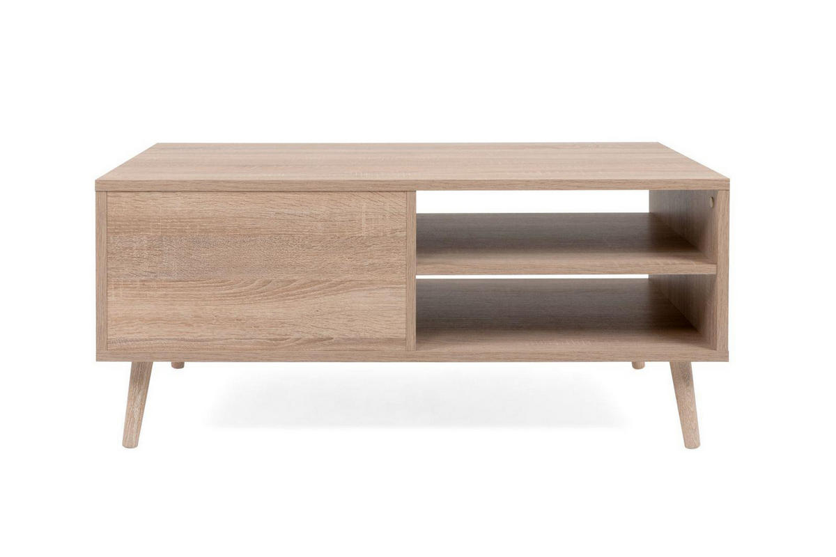 COUCHTISCH Malmö 55A - in Sonoma Eiche mit Bast-Dekor - Sonoma Eiche, Holzwerkstoff (60/100/46cm) - möbelvita