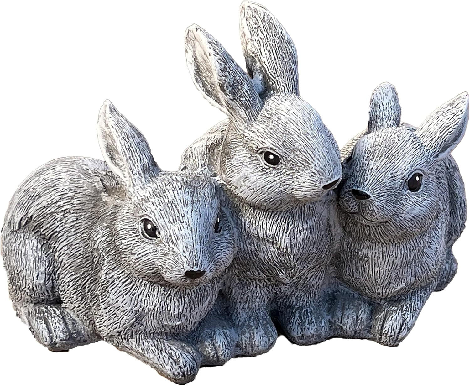 STEINFIGUR 3 Hasen frostfest Hase Steinguss - Grau, Stein (20/15/15cm) - stoneandstyle