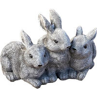STEINFIGUR 3 Hasen frostfest Hase Steinguss - Grau, Stein (20/15/15cm) - stoneandstyle