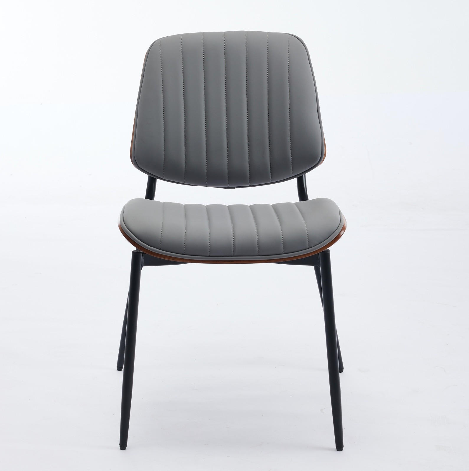ESSZIMMERSTUHL im Mid-Century-Stil PU-Leder Grau - Grau, Metall (48.3/83.3/57.4cm) - Meubliv