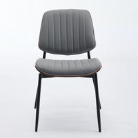ESSZIMMERSTUHL im Mid-Century-Stil PU-Leder Grau - Grau, Metall (48.3/83.3/57.4cm) - Meubliv