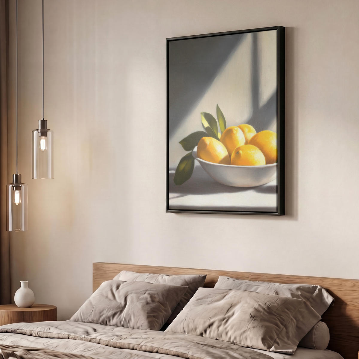 LEINWAND Bilder mit Rahmen - Zitronen - Stilleben - Gelb - 60x80 - Gelb, Textil (60/80cm) - MuchoWow