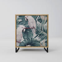 SIDEBOARD POPINJAY LOOK, Eichefarben, 57,5x42x67,5 cm, Schwarze Metall-Rahmenfüße - Eichefarben/Multicolor, Holzwerkstoff/Metall (57.5/67.5/42cm) - SpaceRebels