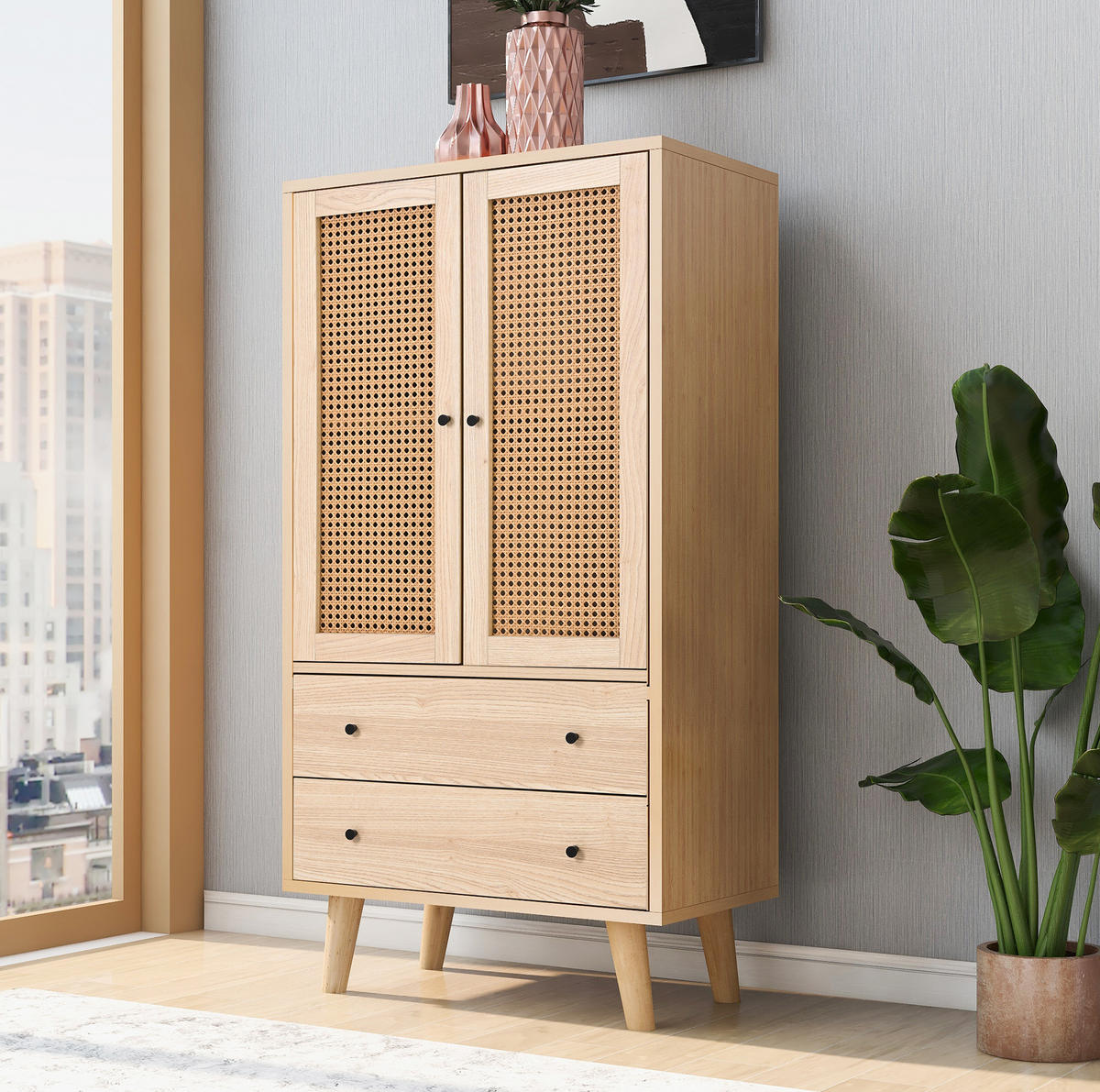SIDEBOARD 40/60/120 cm Eiche aus Spanplatte mit Stauraum - Eichefarben, Holzwerkstoff (60/120/40cm) - OKWISH