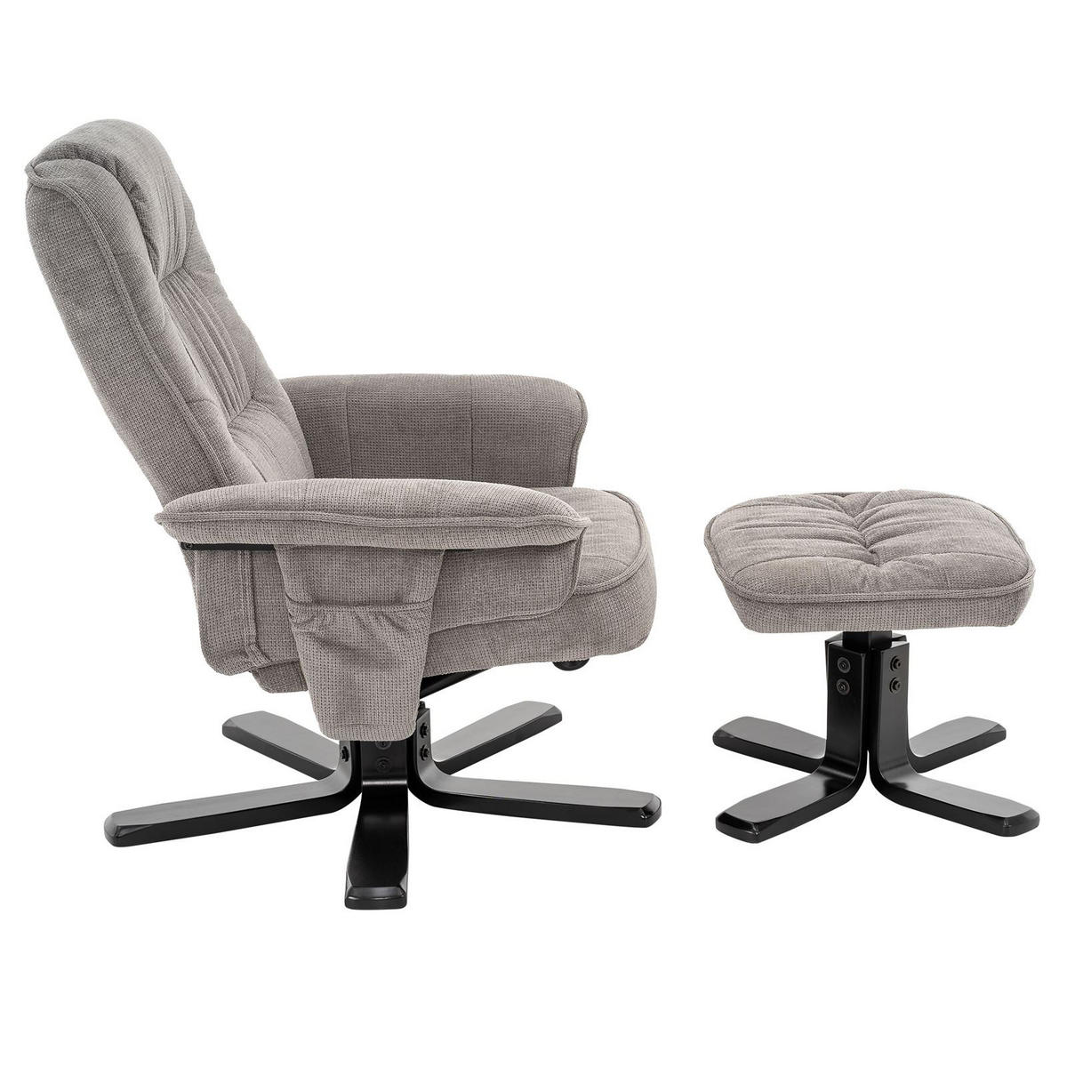 RELAXSESSEL CHARLY - Schwarz/Grau, Textil (76/87/61cm) - IDIMEX