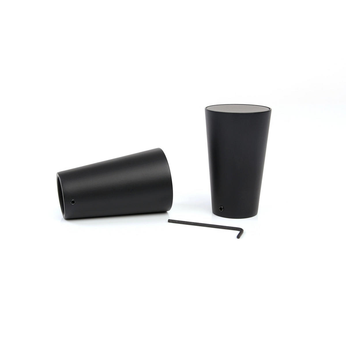 GARDINENSTANGE auf Maß 1-lauf Wandmontage Kegel 510cm - Schwarz, Metall (510cm) - Deco-Raum