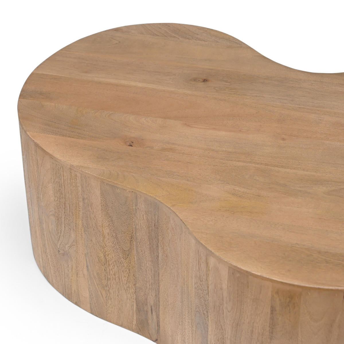 COUCHTISCH Organisch aus Mangoholz, natur - Braun, Holz (129/54/36cm) - Giga Meubel