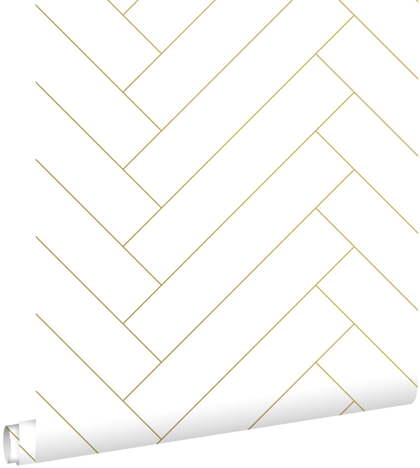 TAPETE Fischgrätmuster 53 cm x 10.05 m - Goldfarben, Papier (53/1000cm) - ESTAhome
