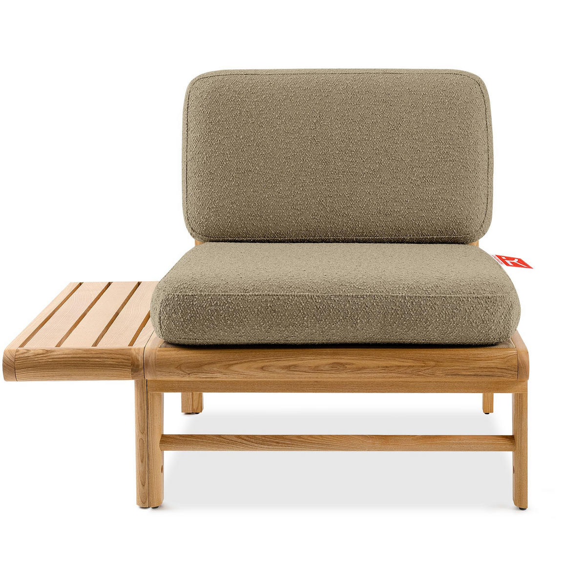 LOUNGESOFA ATREDA links - Beige, Holz/Textil (230/74/175cm) - KONSIMO®