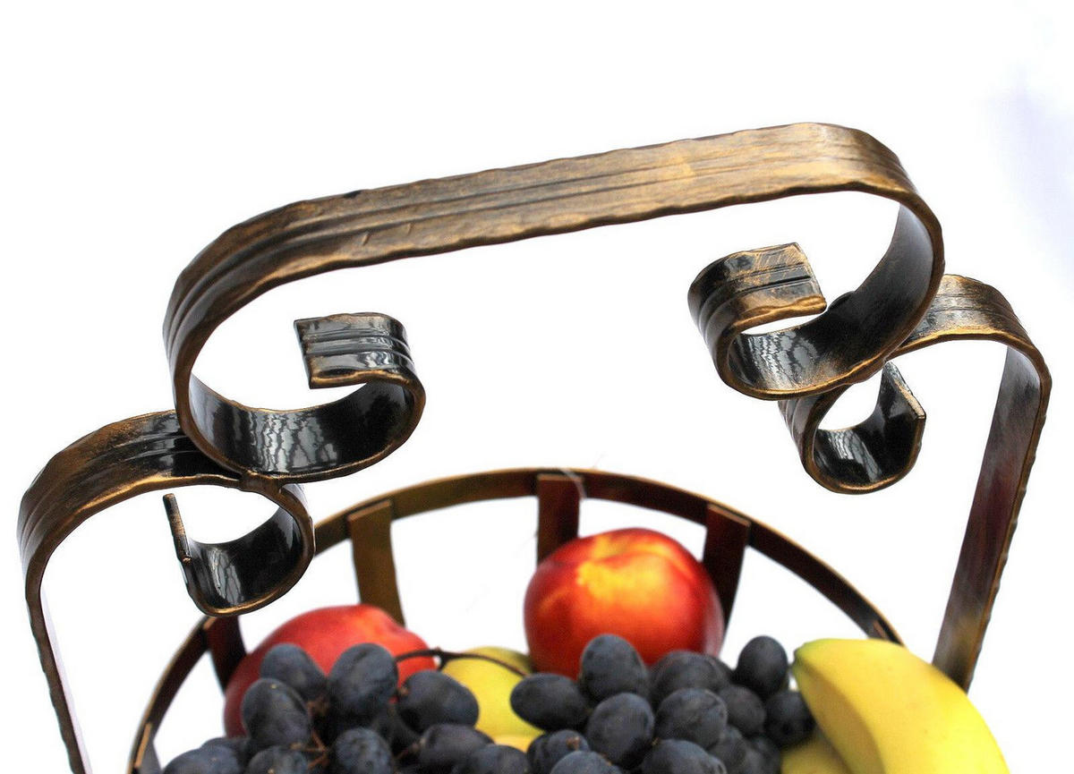 ETAGERE Obstkorb 10-320 mit 2 Körbe 62 cm - Braun, Metall (62cm) - DanDiBo