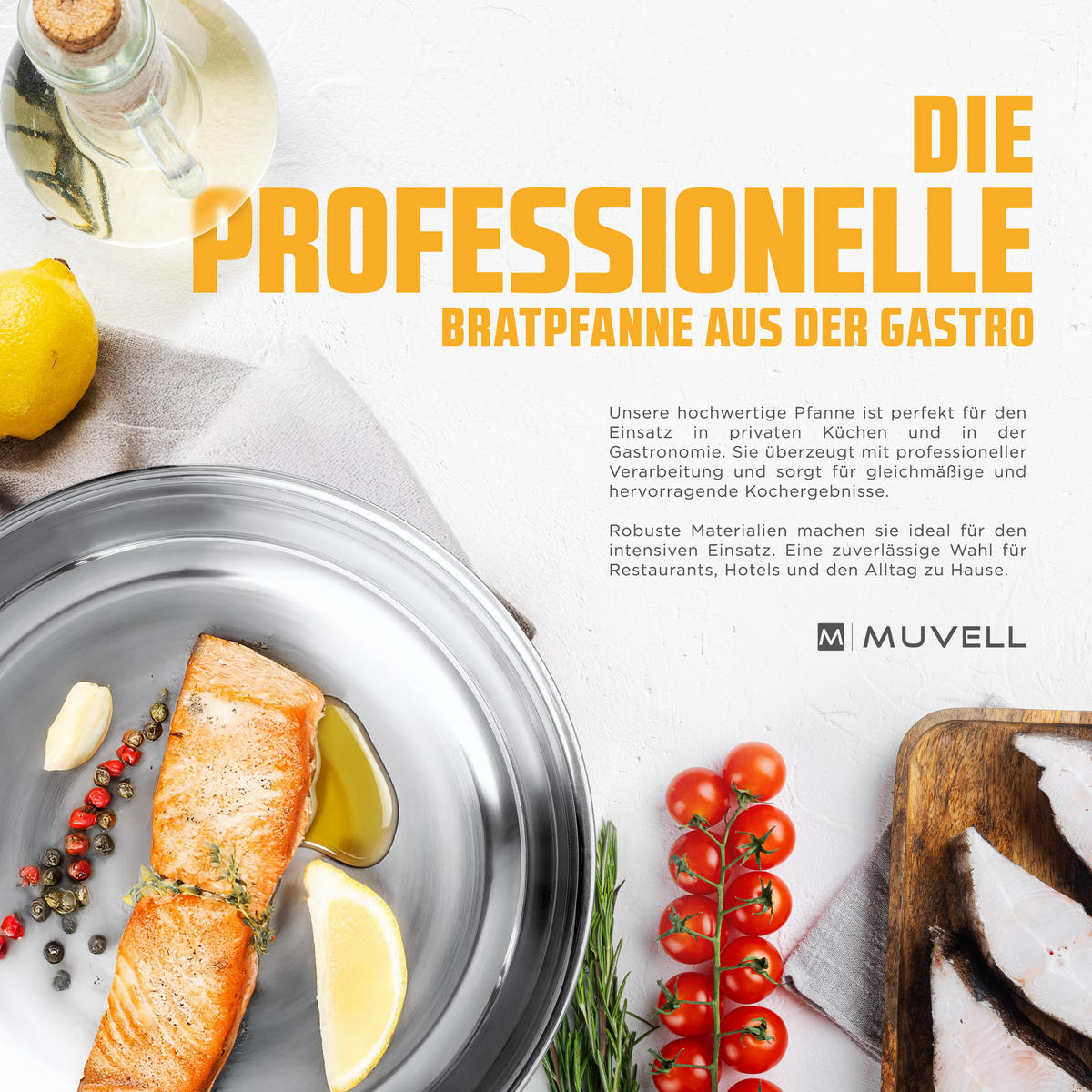 BRATPFANNE mit geschweißten Griff 24 cm - Silberfarben, Metall (24cm) - Muvell