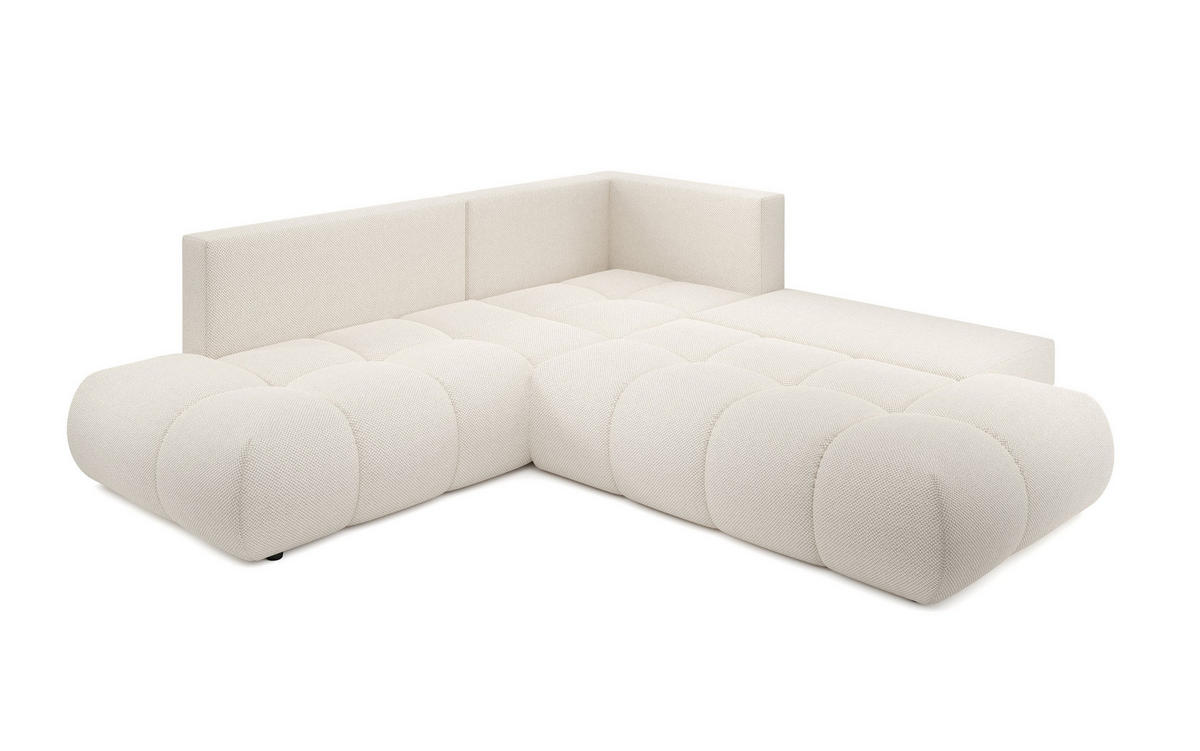 ECKSOFA DUCA II L-S Beige Jersey mit Schlaffunktion - Beige, Holz (266.5/266.5cm) - MASSENO