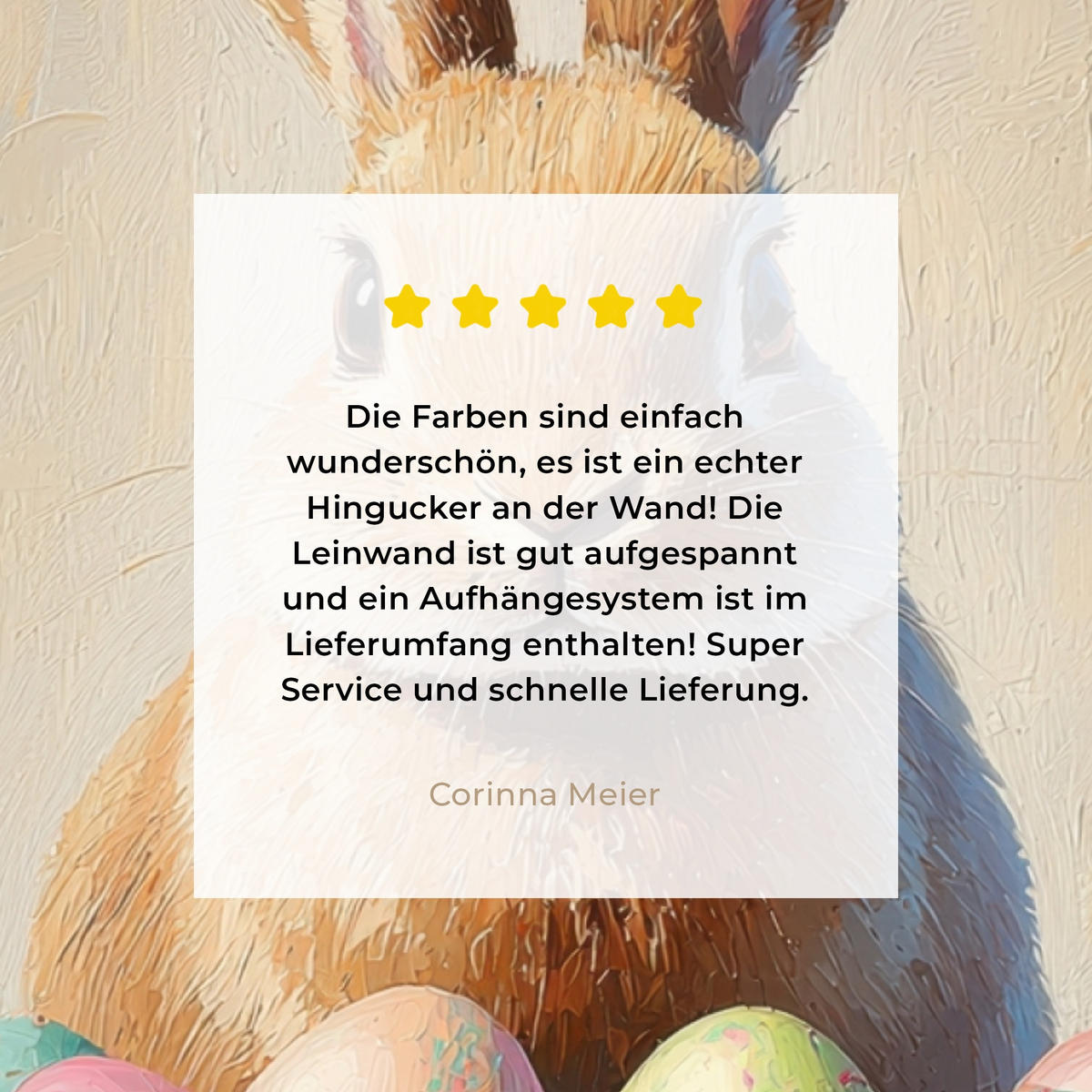 LEINWANDBILD Osterhase - Pastell - Eier Wandbilder 80x60 cm - Beige, Textil (80/60cm) - MuchoWow