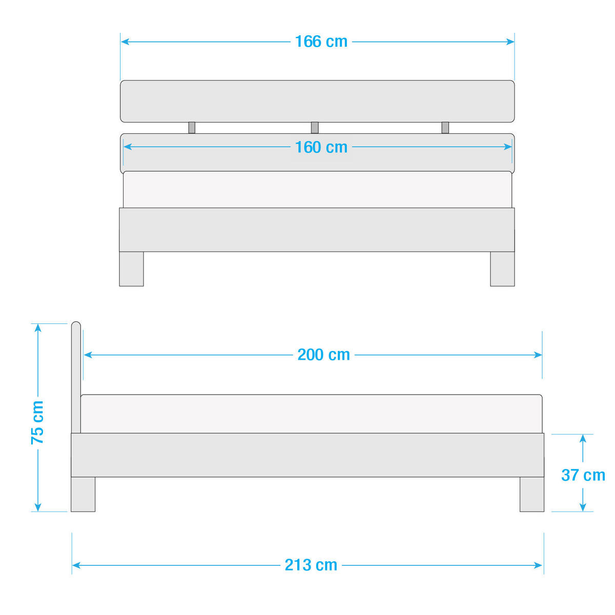 BETT - Massivholz - Eichefarben, Holz (160/200cm) - home24