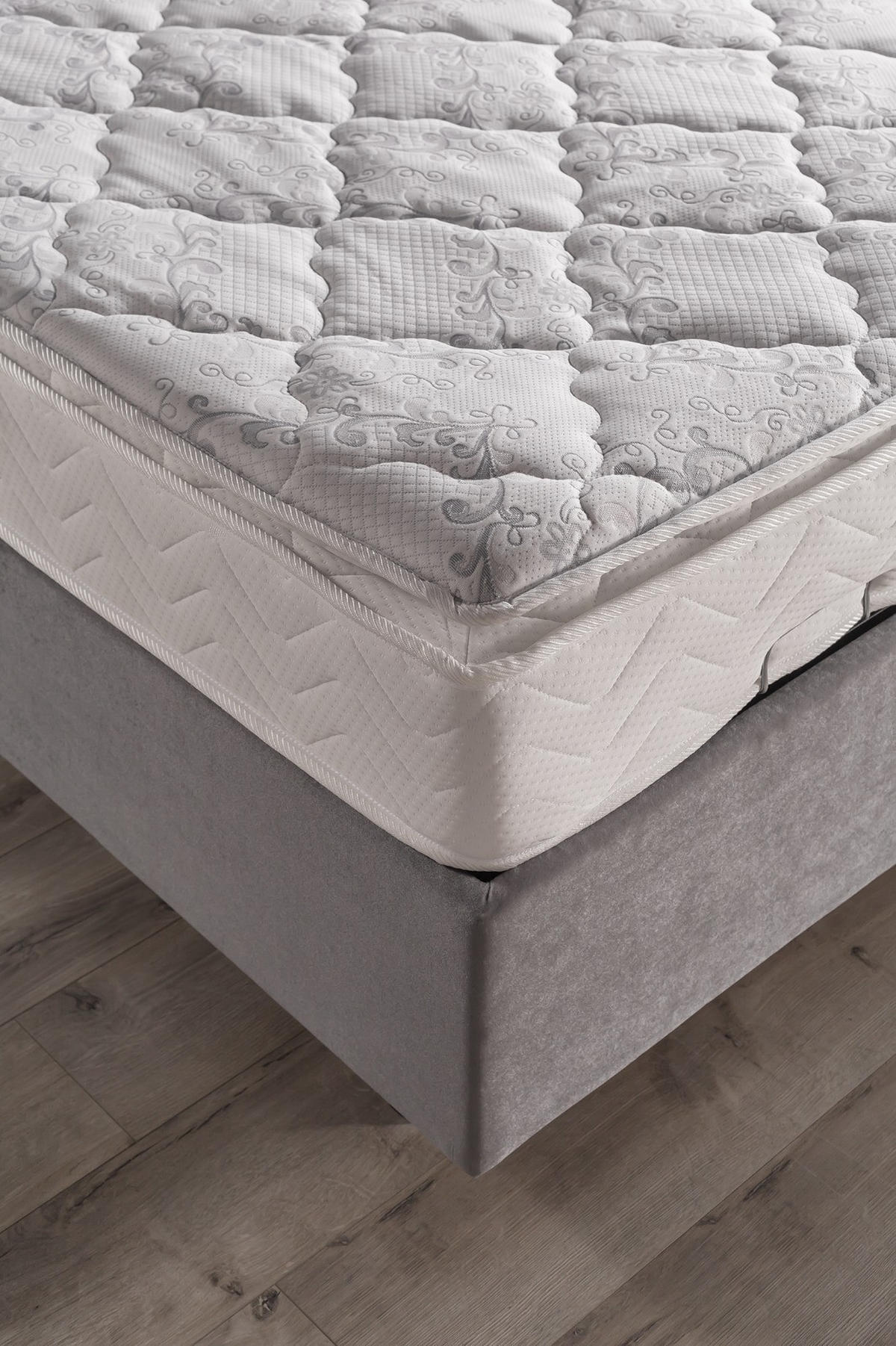 POLSTERBETT-SET LARA 160x200 Creme - Bett inkl. Matratze - Creme, Metall (160/200cm) - Villa Möbel