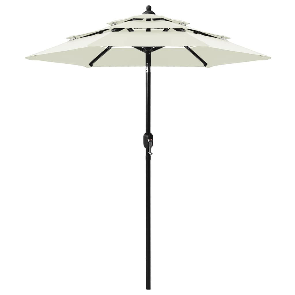 SONNENSCHIRM mit Aluminium-Mast 3-lagig Sandfarbe 2 m - Beige, Textil (200/200cm) - furnicato
