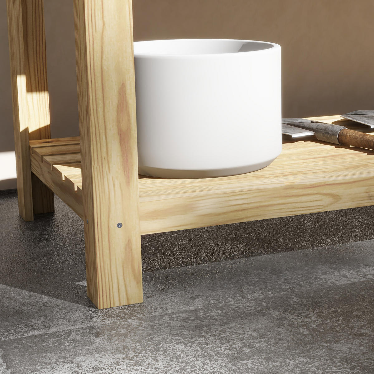 HOCHBEET DE-15997 mit herausnehmbarem Separator Holz - Naturfarben, Holzwerkstoff (115/75/46cm) - ComfortXL