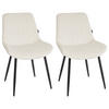 ESSZIMMERSTUHL 2er-Set Samtstoff Helles Beige Dubrovnik - Creme/Schwarz, Textil (53/81/58cm) - Beliani