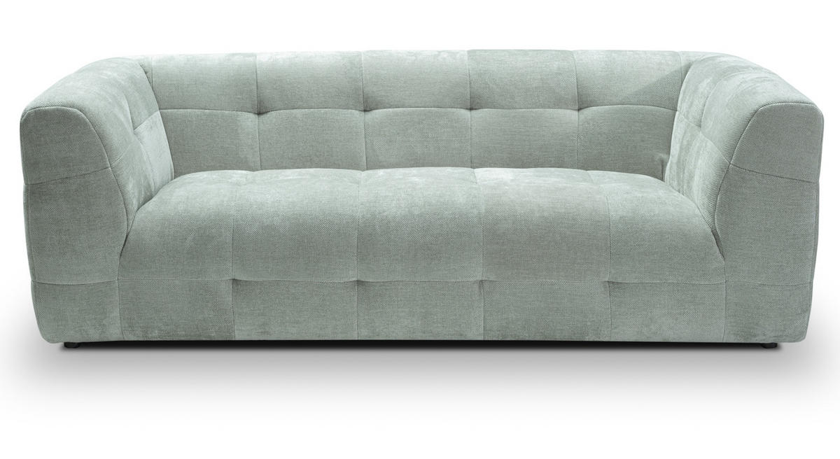 SOFA mintblau Strukturstoff, Couch 2,5-Sitzer 217 cm mit Steppoptik - Blau, Holz/Textil (217/72/96cm) - Inn.Furn
