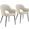 ARMLEHNSTUHL 2er Set Sachel 57 x 61 5 x 87 5 cm creme - Creme, Kunststoff (57/87.5/61.5cm) - tectake