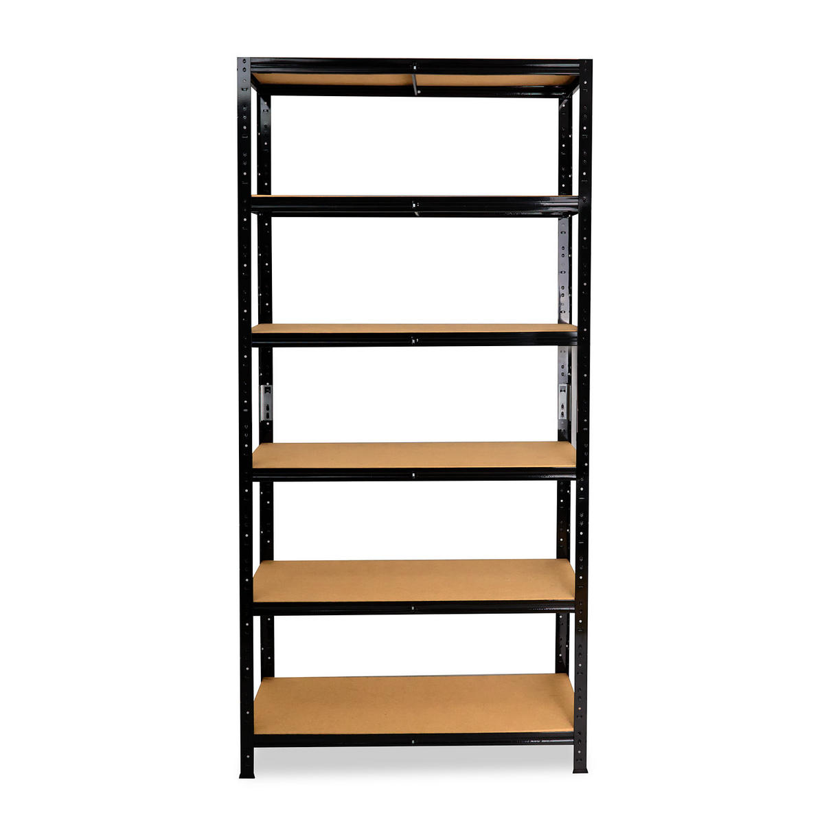 SCHWERLASTREGAL BLACK 180x60x50 cm in schwarz mit 6 Böden und 145 kg Traglast pro Boden - Schwarz, Metall (60/180/50cm) - shelfplaza