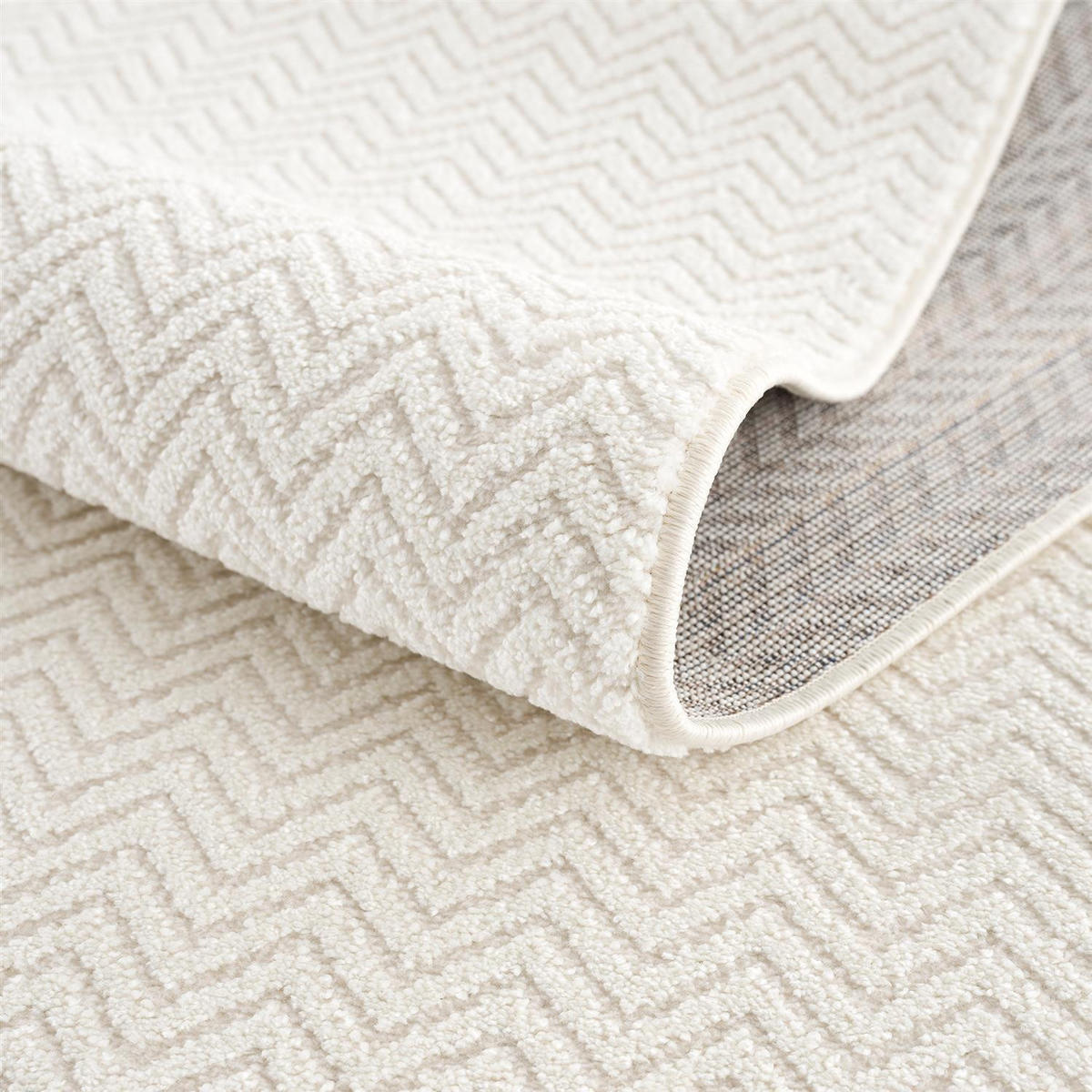 KURZFLOR-TEPPICH Fancy 805 Weiss 120x160 cm - Weiß, Textil (120/160cm) - carpet city