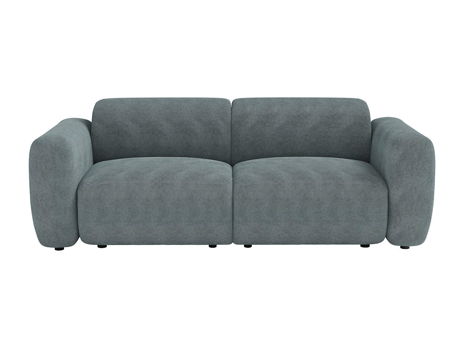 SOFA - 3 Personen - stoff - blau Pogni - Blau, Textil (205/73/97cm) - Vente-Unique