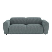 SOFA - 3 Personen - stoff - blau Pogni - Blau, Textil (205/73/97cm) - Vente-Unique