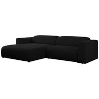 ECKSOFA PASADENA Schwarz Bouclé - Links Seite - Schwarz, Kunststoff/Textil (288/180cm) - MKS
