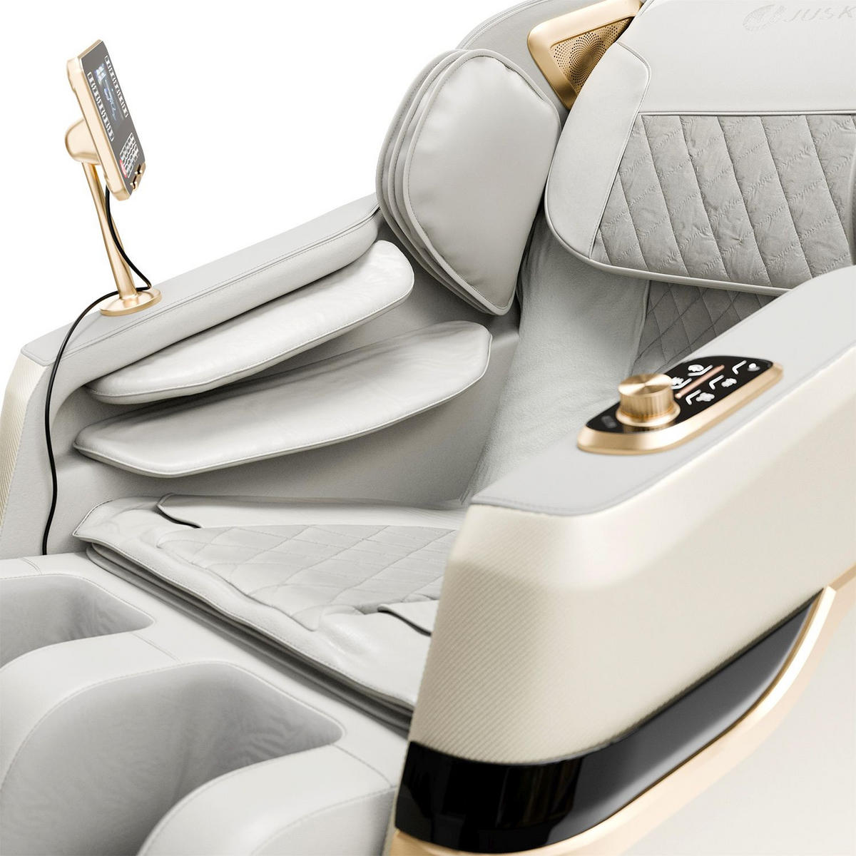 MASSAGESESSEL Naxos Weiß/Hellgrau - Hellgrau, Textil (75/105/142cm) - Juskys