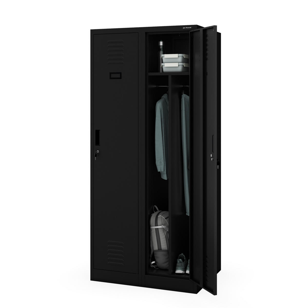 METALL-ARBEITSSCHRANK KACPER D600 - Schwarz, Metall (80/180/60cm)