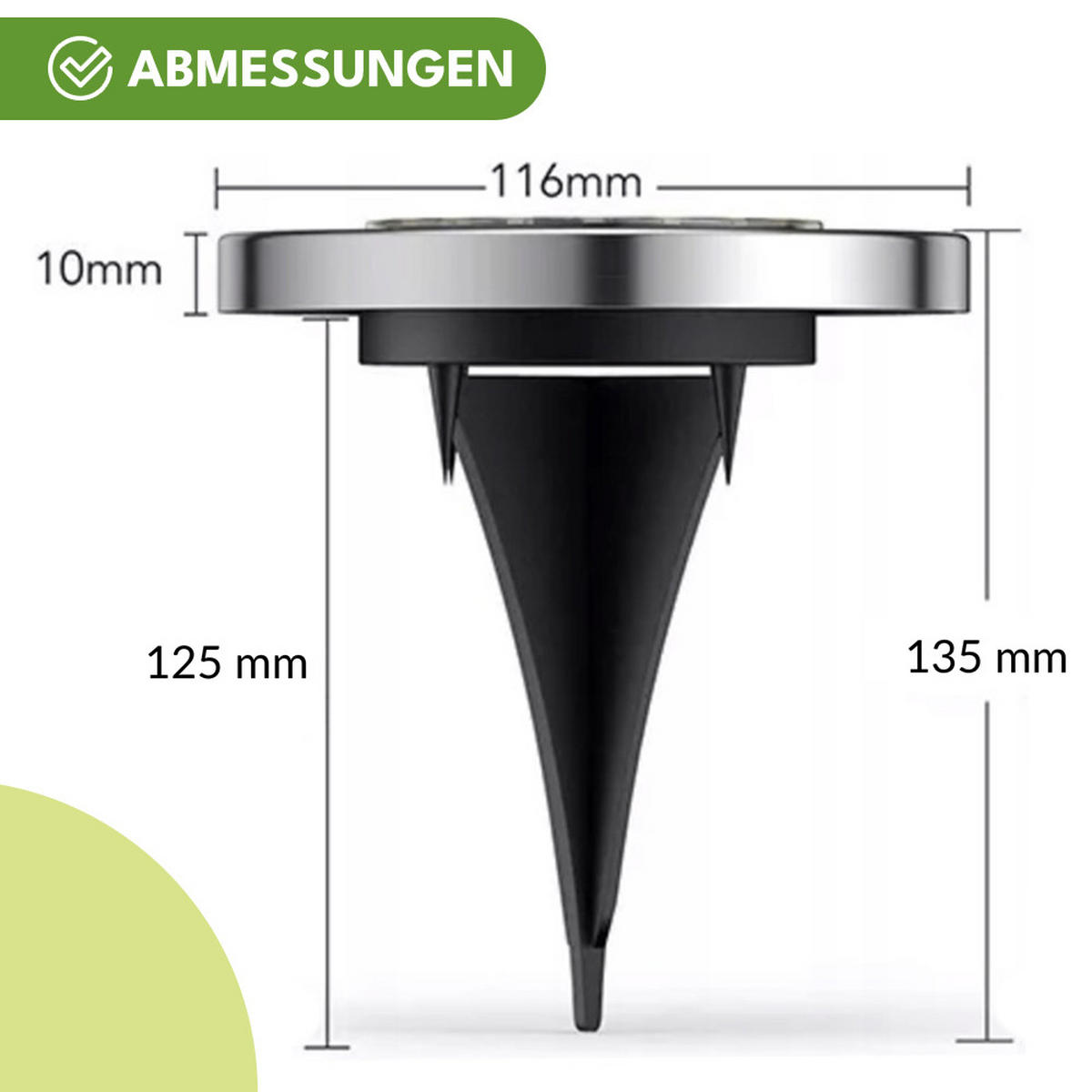SOLARLEUCHTE 6-er Set Solarlampen - Silberfarben, Metall (11.6/11.6/13.5cm) - KRUMAD