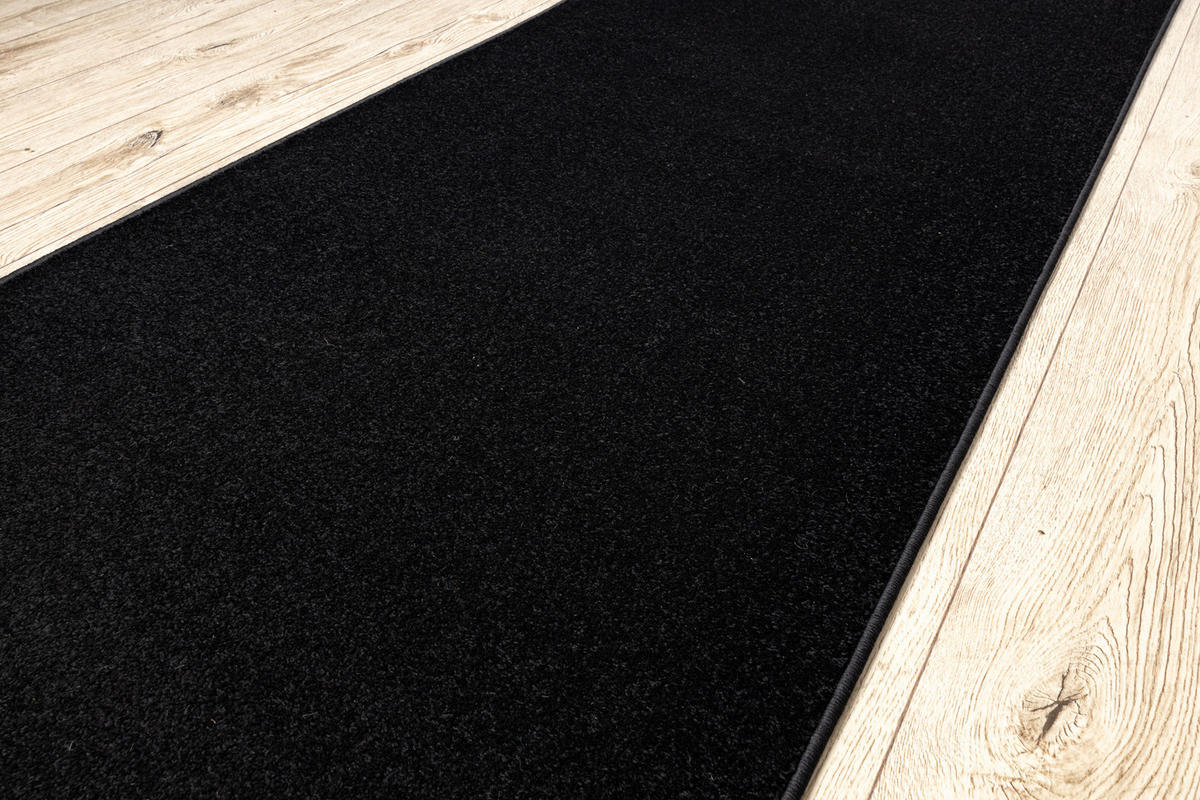 LÄUFER KARMEL Glatt, 60/150 cm - Schwarz, Textil (60/150cm) - rugsX
