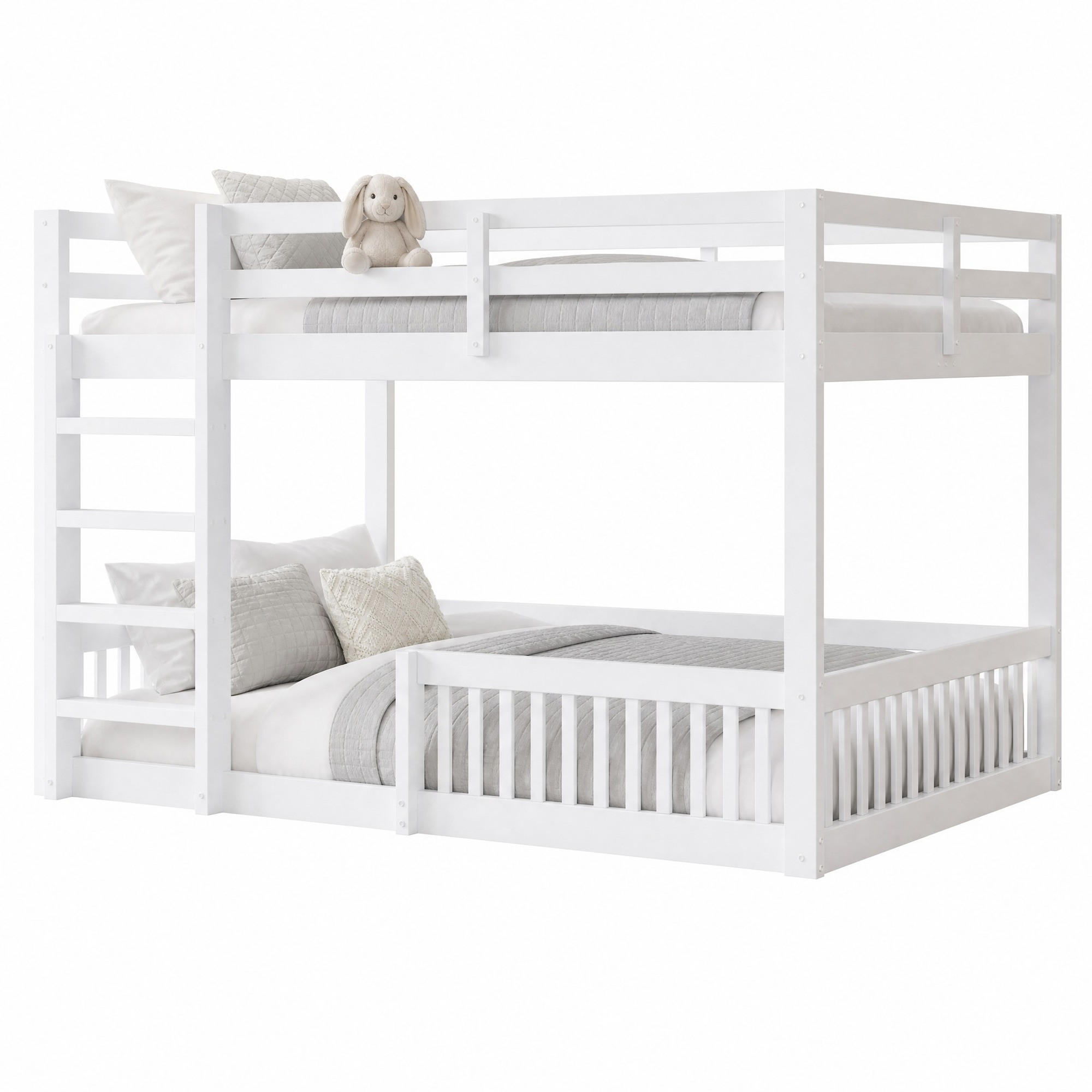PATROVÁ POSTEL 160/200 cm & 160/200 cm v bílé barvě z masivní borovice - bílá, dřevo/kompozitní dřevo (160/200cm) - CHICFURN