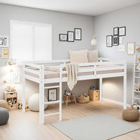 HOCHBETT 90/200 cm Weiß Leiter - Weiß, Holz (90/200cm) - Homestyle4u