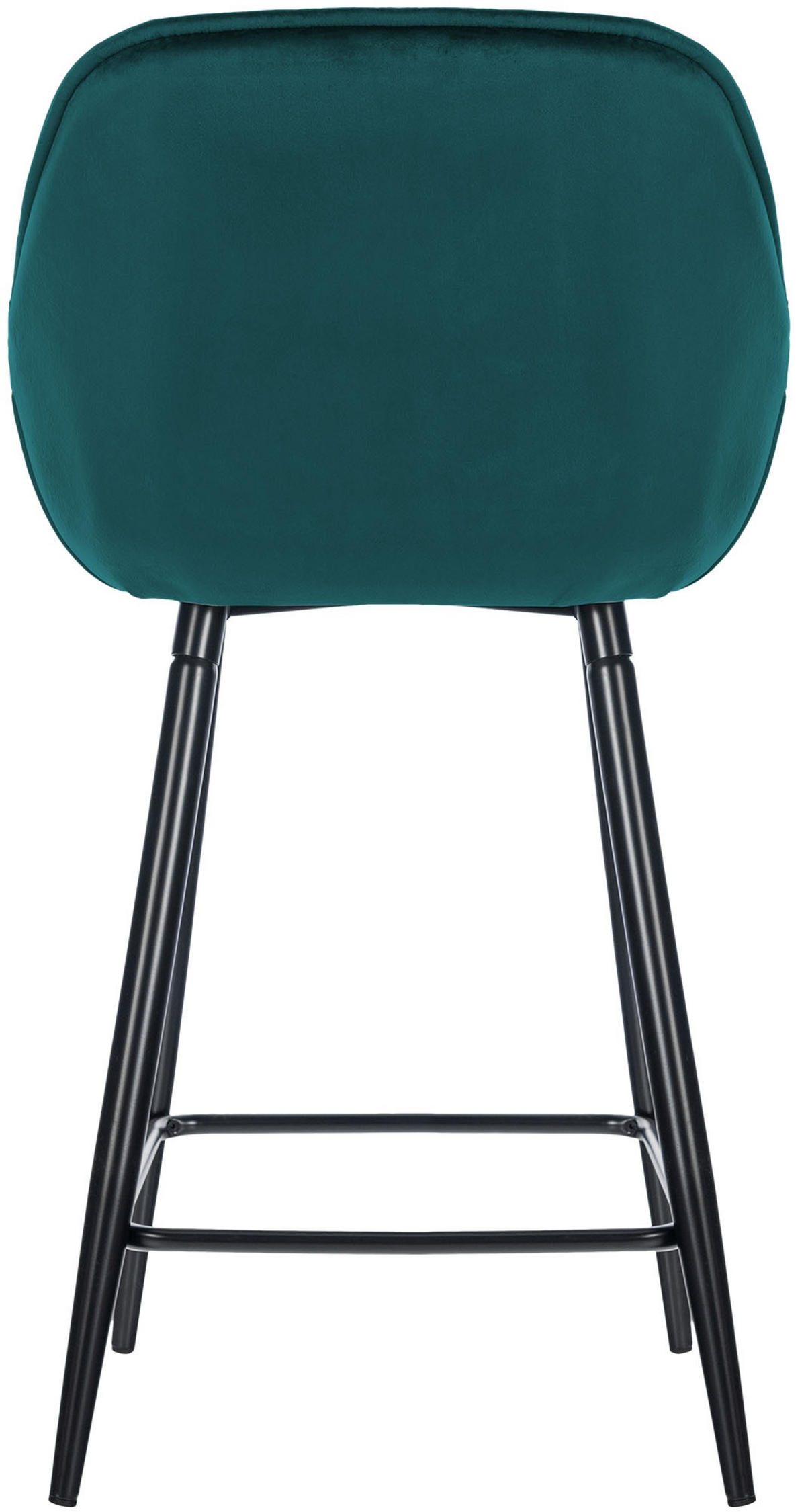 BARHOCKER 2er Set Samt dunkelgrün - Dunkelgrün/Schwarz, Textil/Metall (54/103/57.5cm) - CLP