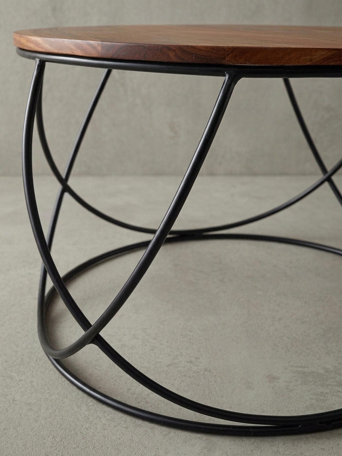 COUCHTISCH Industriestil in Braun, Sheesham-Massivholz Handgefertigt - Schwarz/Braun, Holz/Metall (60/60/40cm) - KADIMA DESIGN