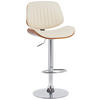 BARHOCKER Lederlook walnuss/creme - Chromfarben/Walnussfarben, Textil/Metall (50/94/50cm) - CLP