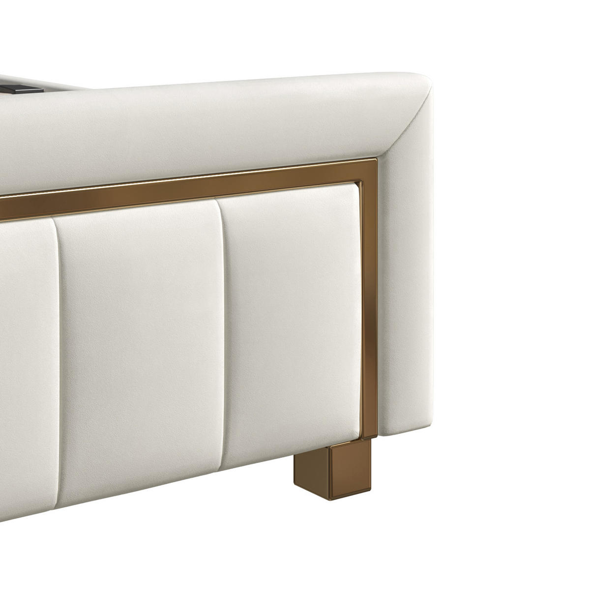 POLSTERBETT Eleganz 140/200 cm mit Bettkasten & Edelstahlrahmen Samtoptik Beige - Beige, Textil (140/200cm) - Creahappy