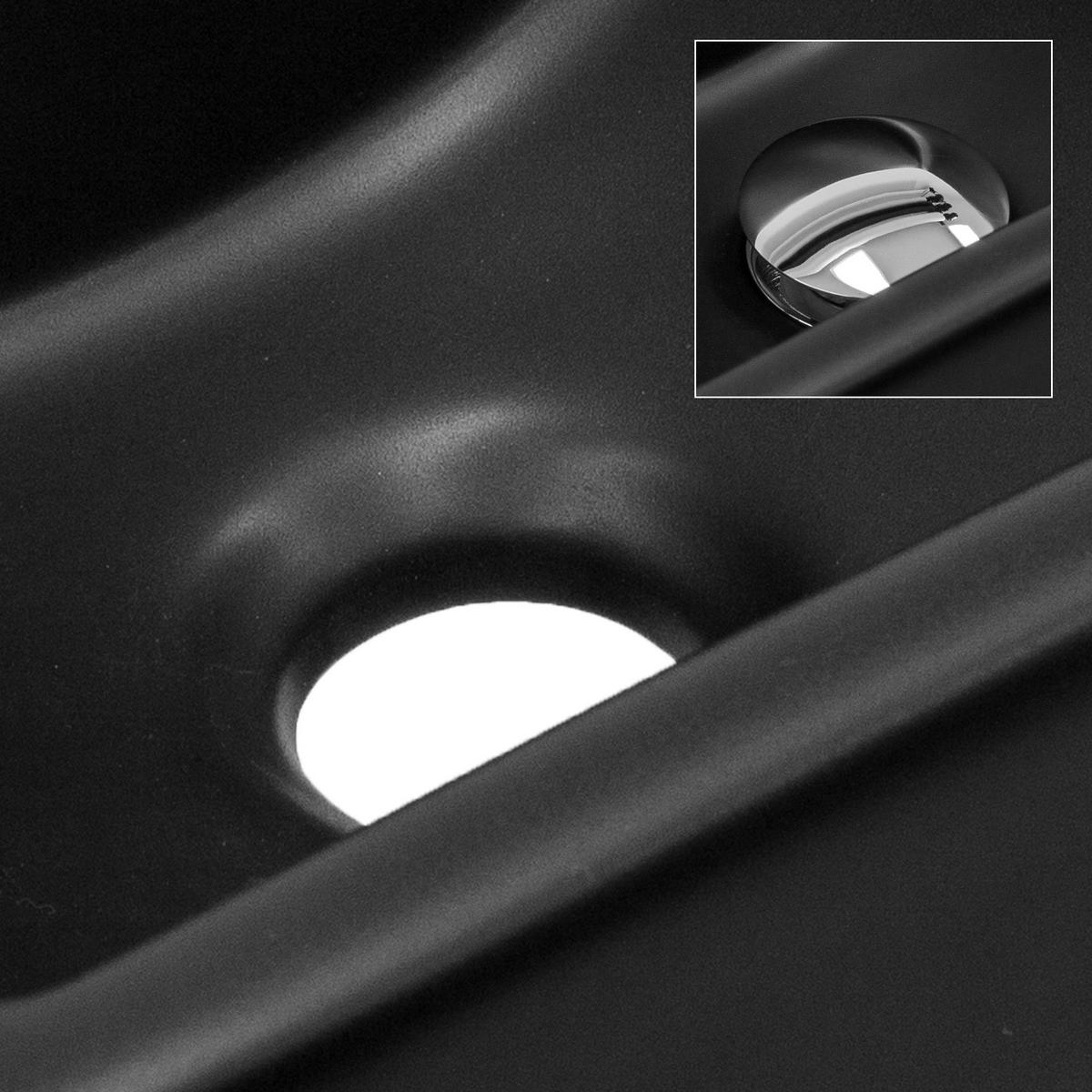 WASCHBECKEN - Schwarz, Keramik (25.5/13/33.5cm) - ML-DESIGN