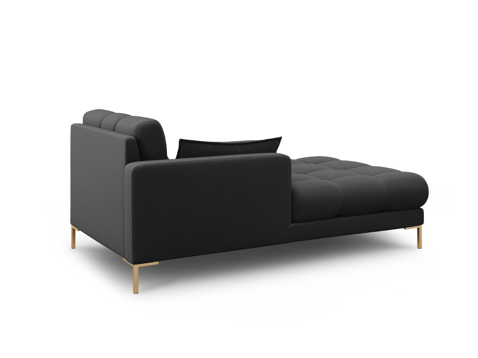 CHAISELONGUE links Mamaia aus strukturiertem Stoff dunkelgrau - Dunkelgrau, Textil (102/75/185cm) - Micadoni