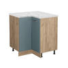 ECKUNTERSCHRANK R-Line Blau-Grau 75.6 cm AP Marmor - Eiche Wotan/Blaugrau, Holzwerkstoff (75.6/81.6/60cm) - Vicco