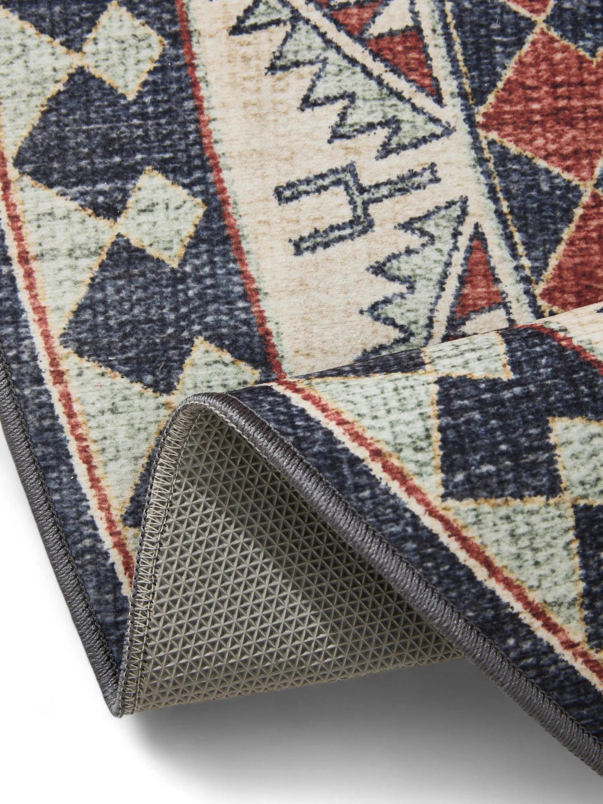 VINTAGE-TEPPICH George waschbar ø 160 cm rund - Blau/Multicolor, Kunststoff (160/160cm) - benuta