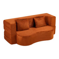 SCHLAFSOFA DE-34997 2-in-1 klappbar Orange - Orange, Textil (55/70/180cm) - ComfortXL