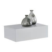 NÁSTĚNNÝ REGÁL Oslo - vysoce lesklá bílá, kompozitní dřevo (46/15/30cm) - [en.casa]