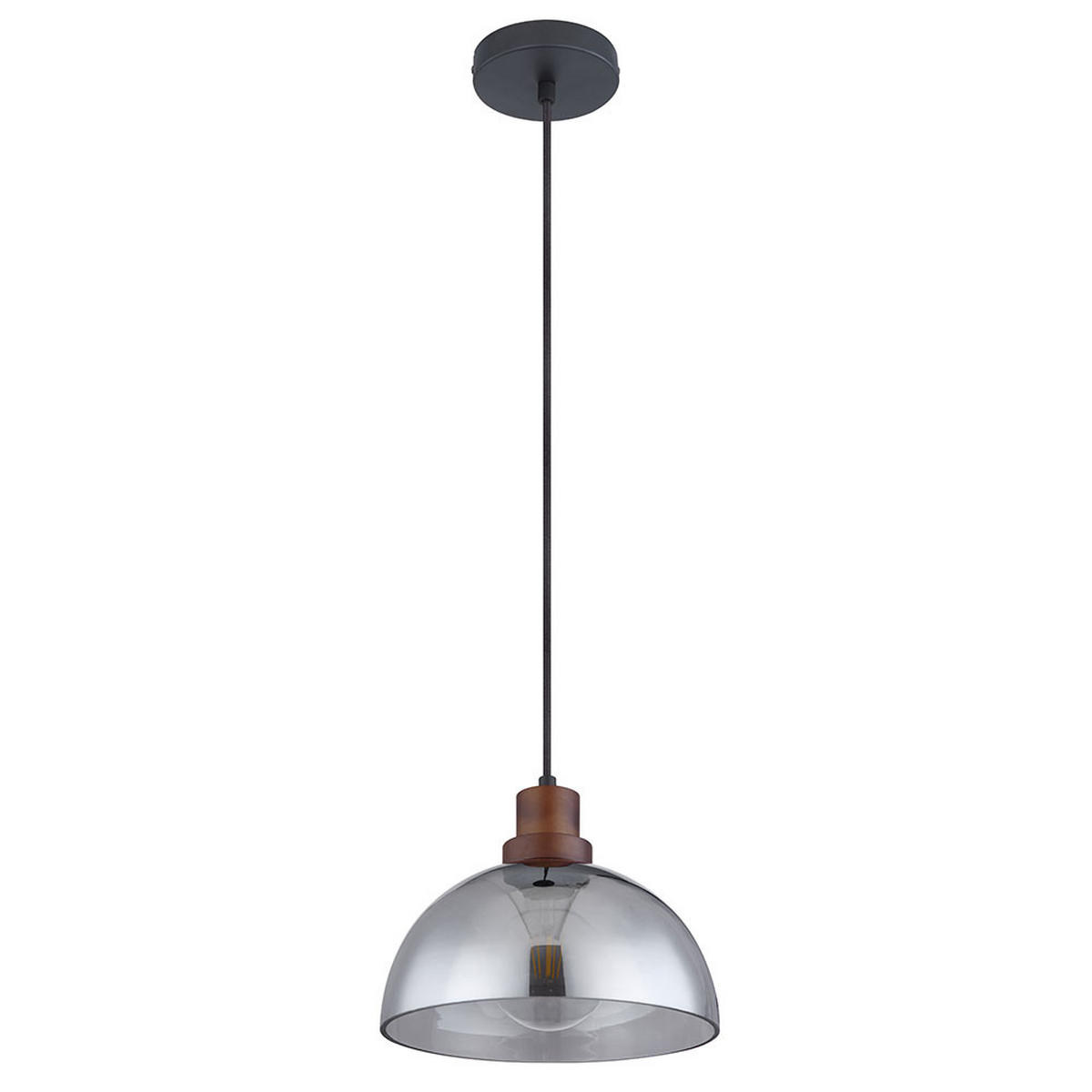 HÄNGELEUCHTE Holz Grau Rauchoptik Matt - Grau, Holz (25/25/150cm)